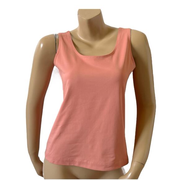 CHICOS Womens Size 1 Medium Orange Sleeveless Stretch Nylon Blend Tank Top Shirt - Picture 1 of 6